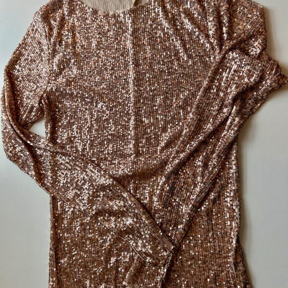 Free People long sleeve sequin top, size M - Picture 2 of 5